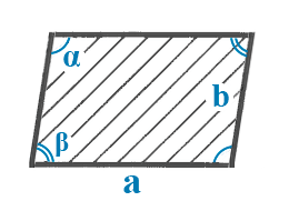 Расчет площади параллелограмма через две стороны и угол.