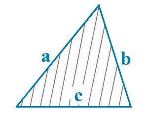 Найти площадь треугольника через три стороны.
